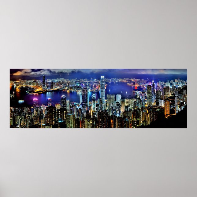 Póster Skyline de Hong Kong (Frente)