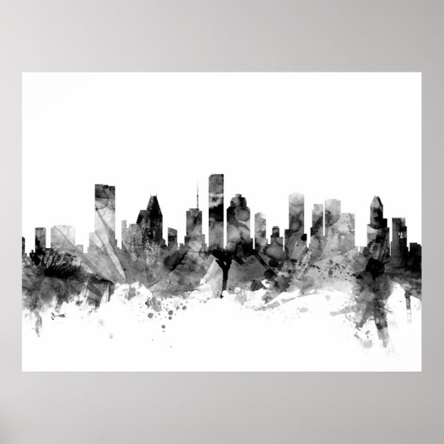 Póster Skyline de Houston Texas (Frente)