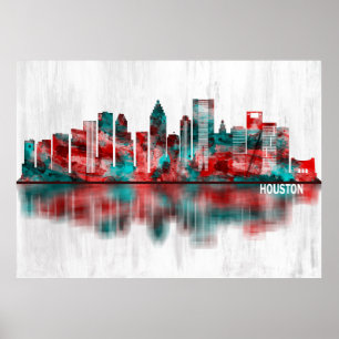 Póster Skyline de Houston Texas