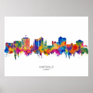 Póster Skyline de Huntsville Alabama
