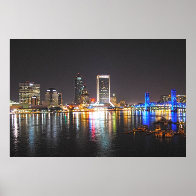 Póster Skyline de Jacksonville Florida (Frente)