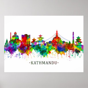 Póster Skyline de Katmandú