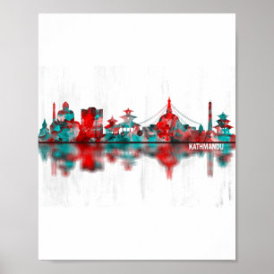 Póster Skyline de Katmandú