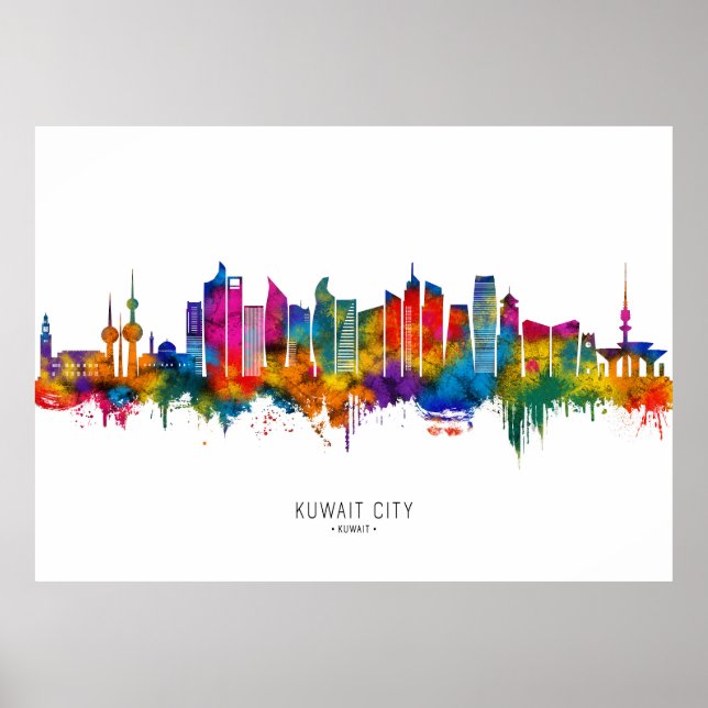 Póster Skyline de Kuwait (Frente)