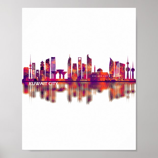 Póster Skyline de Kuwait (Frente)