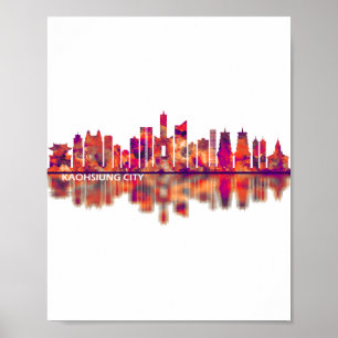 Póster Skyline de la ciudad de Kaohsiung