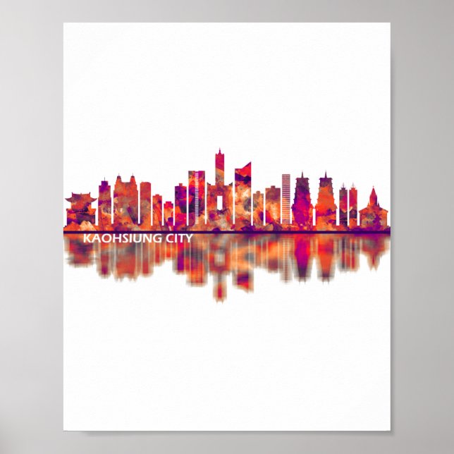 Póster Skyline de la ciudad de Kaohsiung (Frente)