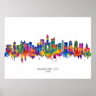 Póster Skyline de la ciudad de Kaohsiung