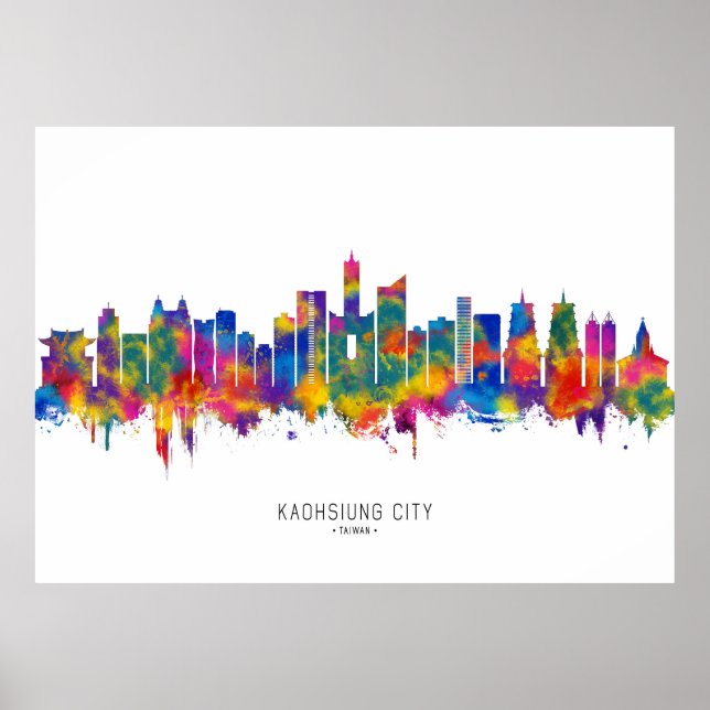 Póster Skyline de la ciudad de Kaohsiung (Frente)