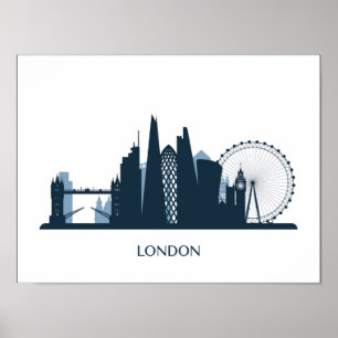 Póster Skyline de la ciudad de Londres