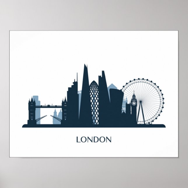 Póster Skyline de la ciudad de Londres (Frente)
