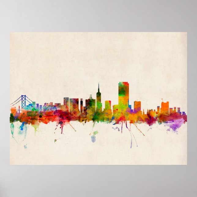 Póster Skyline de la ciudad de San Francisco (Frente)