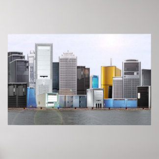 Póster Skyline de la torre de PC