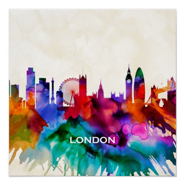 Póster Skyline de Londres (Anverso)