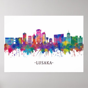 Póster Skyline de Lusaka Zambia