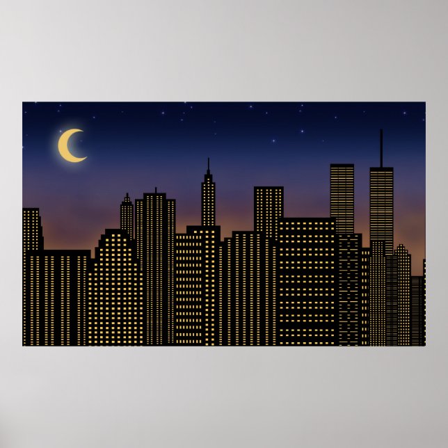 Póster Skyline de Manhattan (Frente)