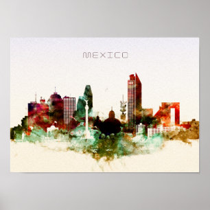 Póster Skyline de México