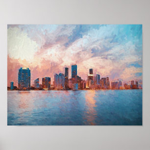 Póster Skyline de Miami