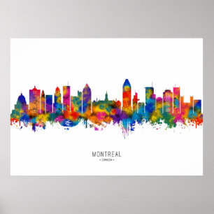 Póster Skyline de Montreal Canadá