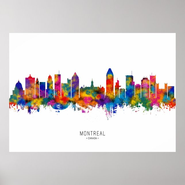 Póster Skyline de Montreal Canadá (Frente)