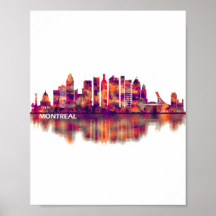 Póster Skyline de Montreal Canadá
