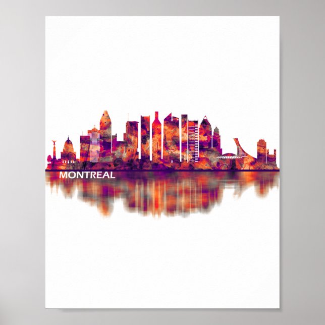 Póster Skyline de Montreal Canadá (Frente)