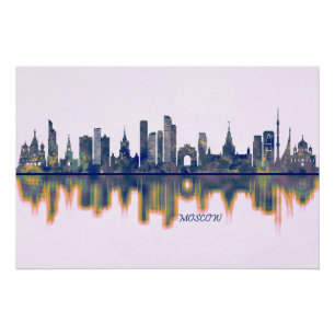 Póster Skyline de Moscú
