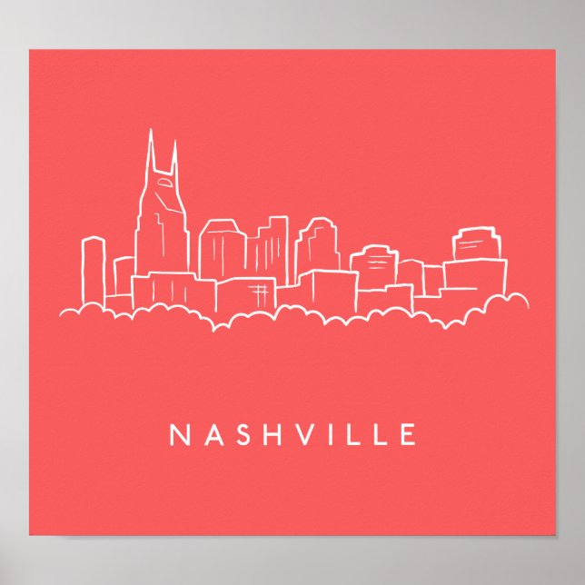 Póster Skyline de Nashville (Frente)