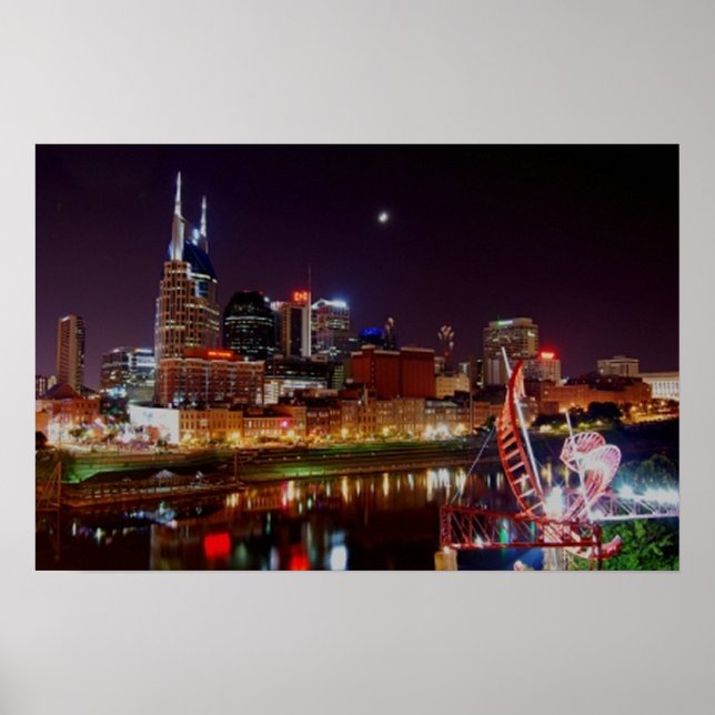 Póster Skyline de Nashville (Frente)