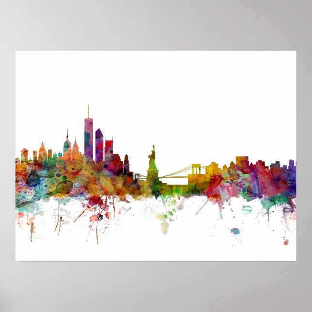 Póster Skyline de Nueva York (Frente)