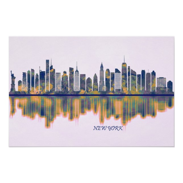 Póster Skyline de Nueva York (Anverso)