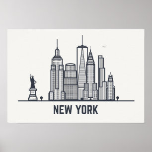 Póster Skyline de Nueva York