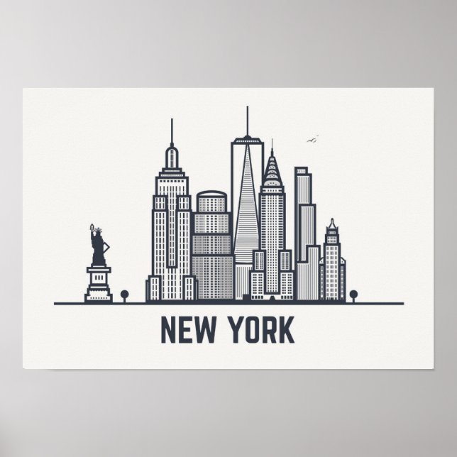 Póster Skyline de Nueva York (Frente)