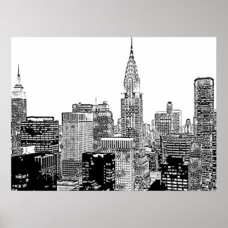 Póster Skyline de Nueva York