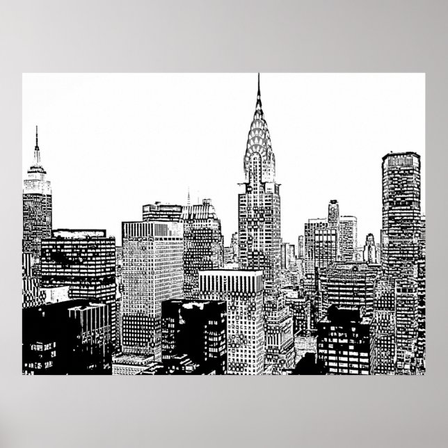 Póster Skyline de Nueva York (Frente)