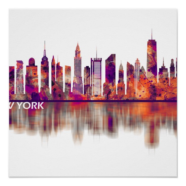 Póster Skyline de Nueva York (Anverso)