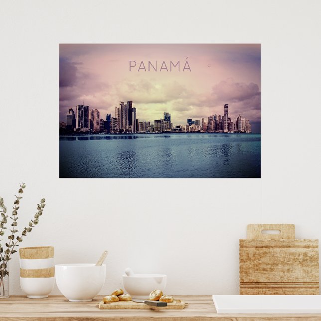 Póster Skyline de Panamá (Cocina)