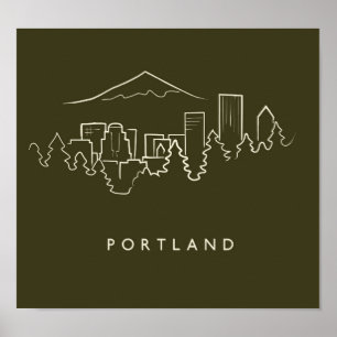 Póster Skyline de Portland