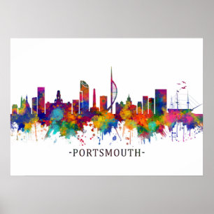 Póster Skyline de Portsmouth England