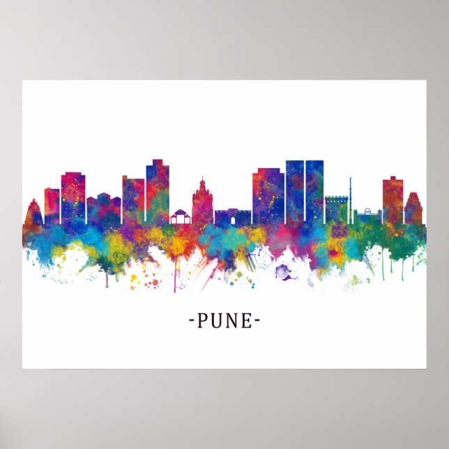 Póster Skyline de Pune Maharashtra (Frente)