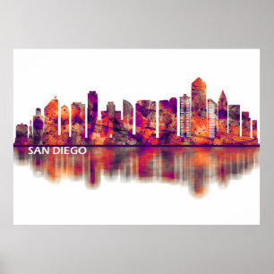 Póster Skyline de San Diego