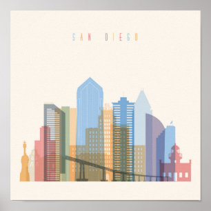 Póster Skyline de San Diego