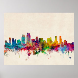 Póster Skyline de San Diego