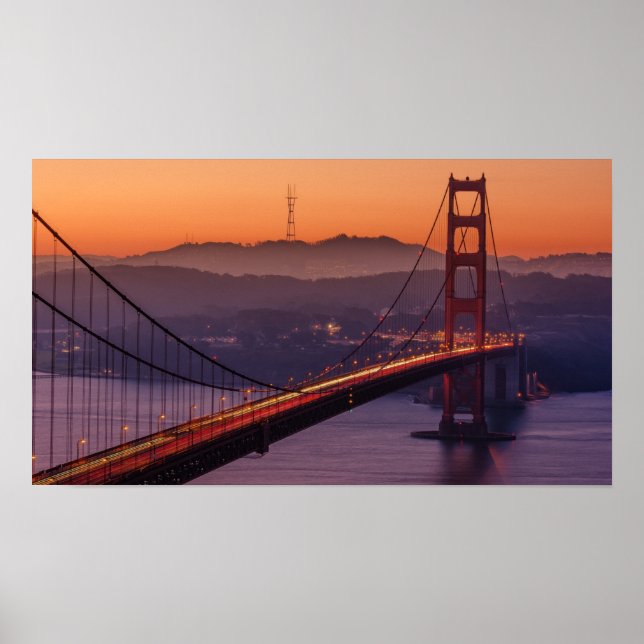 Póster Skyline de San Francisco | Puente Gloden Gate (Frente)