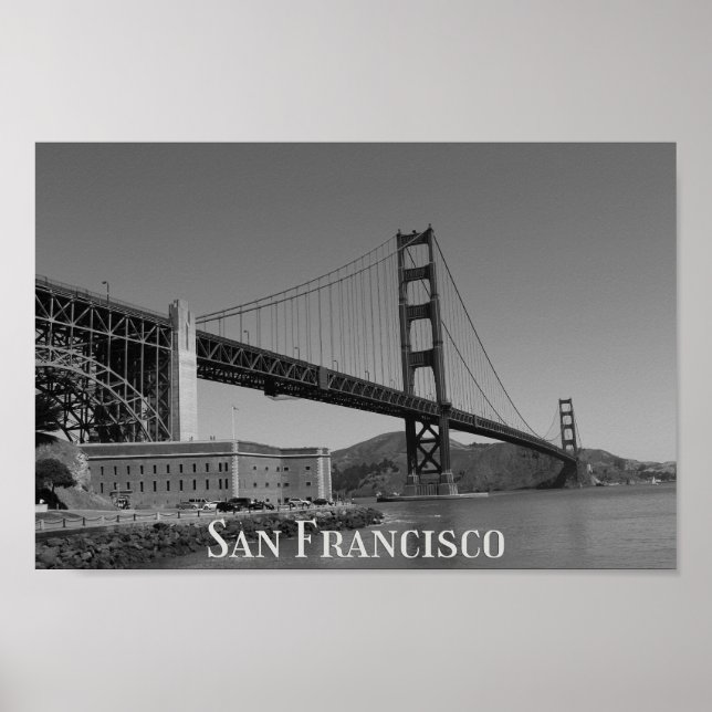 Póster Skyline de San Francisco | Puente Gloden Gate (Frente)