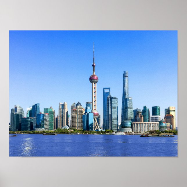 Póster Skyline de Shanghai (Frente)