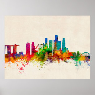 Póster Skyline de Singapur