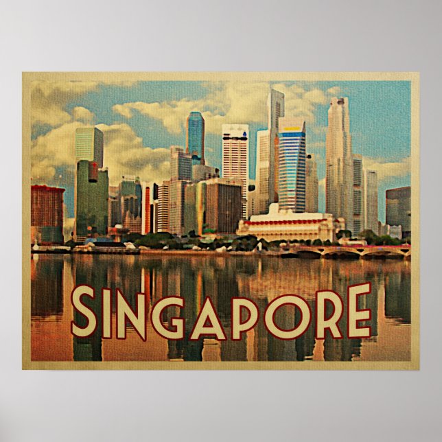 Póster Skyline de Singapur (Frente)