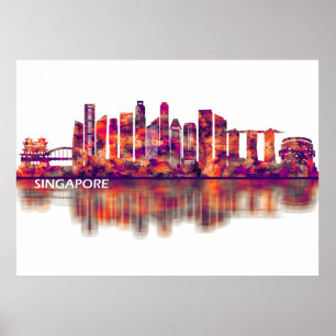 Póster Skyline de Singapur