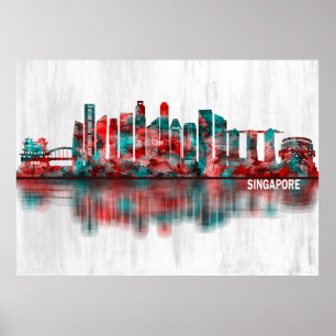 Póster Skyline de Singapur
